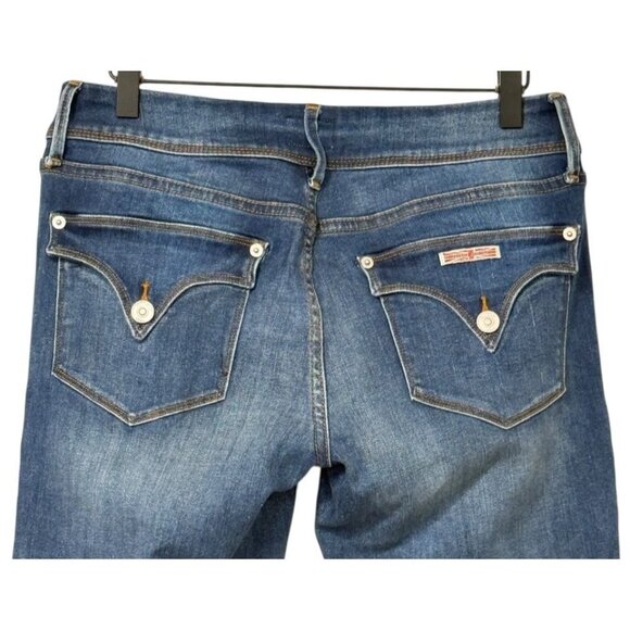 Hudson Signature Bootcut Jeans Medium Wash Distressed Mid Rise Rare Size 30 x 34 - Picture 4 of 9